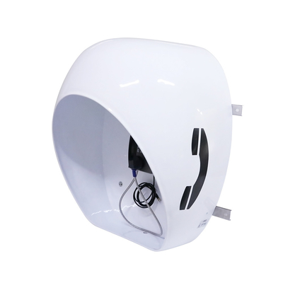 さびない壁に取り付けられた屋外の公衆電話ブース